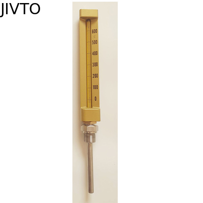 तरल तापमान 600C 150mm औद्योगिक ग्लास थर्मामीटर 1/4 ''एनपीटी